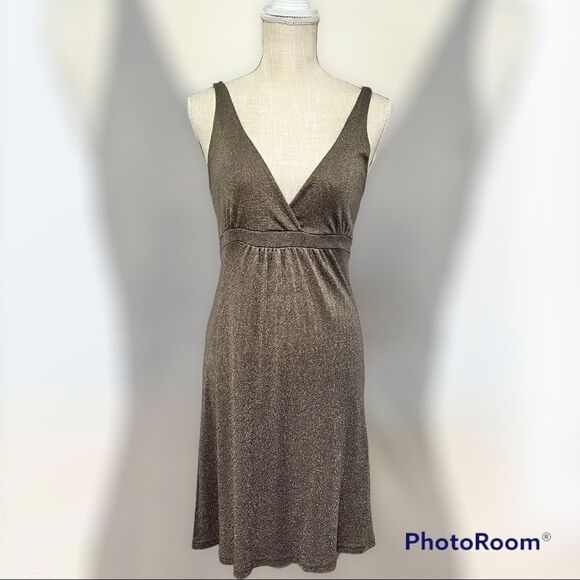 Michael Stars metallic surplice sleeveless stretch tank dress - Picture 6 of 7